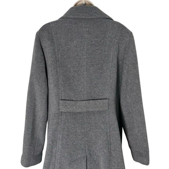 Anne Klein Notch Collar Wool And Cashmere Button Coat Gray Size 16 - Picture 8 of 11